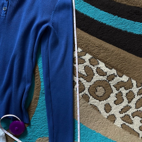 George Blue Button Down Ribbed Shirt - Picture 5 of 5